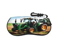 WURTON Company Étui à lunettes de voyage avec fermeture éclair Motif tracteur agricole - Solution de rangement ultime pour lunettes de soleil, noir, Noir