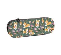 WURTON Corgi Trousse à crayons en cuir vintage Motif floral