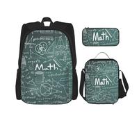 WURTON Ensemble de sacs à dos à bandoulière réglables avec inscription « Formulas Shapes Theory Maths Leçon »