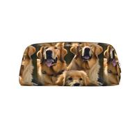 WURTON Golden Retrievers Trousse à crayons multifonction avec fermeture éclair