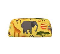 WURTON Grande trousse à crayons polyvalente avec fermeture éclair - Imprimé éléphant d'Afrique - Pour adultes - Pour le bureau et les voyages