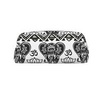 WURTON Grande trousse à crayons polyvalente avec fermeture éclair - Motif éléphant bohème - Pour adultes - Pour le bureau et les voyages