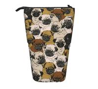 WURTON Imagen De Pug Trousse à crayons télescopique Sac de rangement Papeterie Trousse à crayons pour adultes Boîte de rangement