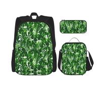 WURTON Monstera Deliciosa Sac à dos 3 en 1 avec bandoulière réglable Motif palmier banane