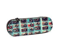 WURTON Retro Cool Camera Collection Trousse à crayons en cuir élégante - Compact et polyvalent