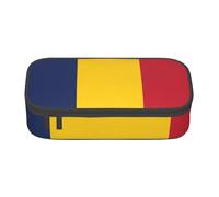 WURTON Trousse à crayons avec imprimé drapeau du Tchad, grande capacité, trousse à crayons pour adultes, boîte de rangement multifonctionnelle
