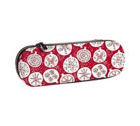 WURTON Trousse à crayons élégante en cuir avec impression peinture grenade - Pochette compacte et polyvalente en cuir