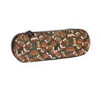 WURTON Trousse à crayons élégante en cuir avec imprimé football vert - Compact et polyvalent