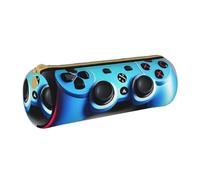 WURTON Trousse à crayons en cuir avec fermeture éclair pour adultes - Motif manette de jeu bleue