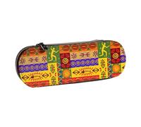 WURTON Trousse à crayons en cuir vintage avec motifs nationaux africains - Chic et compact