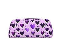 WURTON Trousse à crayons multifonction avec fermeture éclair et cœurs violets