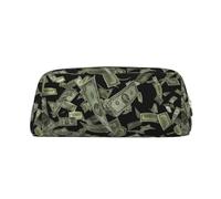 WURTON Trousse à crayons multifonctionnelle avec motif dollar avec imprimé argent - Trousse élégante avec fermeture éclair