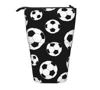 WURTON Trousse à crayons télescopique avec imprimé football noir - Sac de rangement polyvalent pour le bureau et les adultes