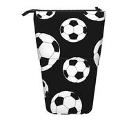 WURTON Trousse à crayons télescopique avec imprimé football noir - Sac de rangement polyvalent pour le bureau et les adultes