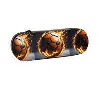 WURTON Trousse en cuir élégante avec imprimé ballon de football - Pochette compacte et polyvalente en cuir
