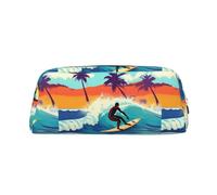 WURTON Trousse multifonction avec fermeture éclair Motif surfeur hawaïen sur imprimé ondulé