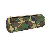 WURTON Trousse polyvalente en cuir avec fermeture éclair - Motif camouflage militaire vert