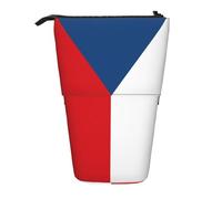 WURTON Trousse télescopique avec drapeau de la République tchèque - Polyvalente - Pour papeterie, maquillage, fournitures