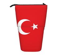 WURTON Trousse télescopique avec imprimé drapeau de la Turquie - Polyvalente - Pour papeterie, maquillage, fournitures