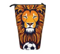 WURTON Trousse télescopique avec imprimé lion - Polyvalente - Pour papeterie, maquillage, fournitures, Noir , Taille unique