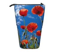 WURTON Trousse télescopique polyvalente avec imprimé coquelicots sur ciel bleu, Noir , Taille unique
