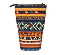 WURTON Trousse télescopique polyvalente avec motifs nationaux africains - Pour papeterie, maquillage, fournitures, Noir , Taille unique