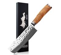 Wusaki Couteau Nakiri 17cm en Damas 10Cr Manche Olivier Design Japonais - Vendu dans un coffret cadeau