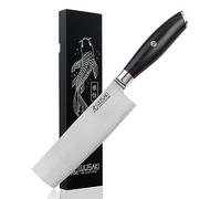 Wusaki Fujiko Black - Couteau Nakiri spécial légumes design japonais lame 17cm acier inoxydable haute teneur carbone 10Cr - Coffret cadeau offert