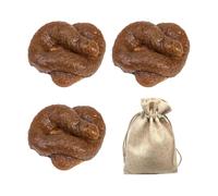 WUSANNA 3 Pièces Tas Merde, Tas Merde Amusant, Tas Merde, Farce pour Adulte, Caca Farceur, Caca Jouet avec Sac à Cordon pour Halloween Poisson D'avril