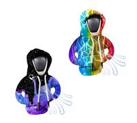 WUSANNA Lot de 2 pommeaux de vitesse à capuche - Modèle Lightning - Pommeau de levier de vitesse - Modèle ciel étoilé - Sweat à capuche amusant - Décoration de levier de vitesse - Pour décoration de