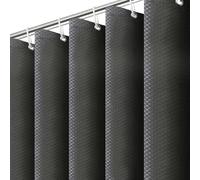Wusboo Rideau de Douche 180x200CM, Rideau de Douche en Tissu Gaufré Imperméable et Épais, Voile de Salle de Bain Anti Moisissure avec 24 Crochets et Une Paire de Liens