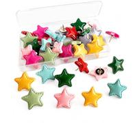 Wusejosapi 24 pièces Set de punaises en Forme d'étoile Pastel colorées pour Tableau en liège, Set décoratif de punaises et d'épingles pour Bureau, salles de hambres d'enfants & Mur créatif