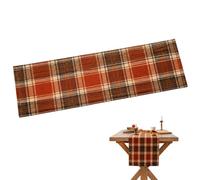 Wusejosapi Chemin de Table à Carreaux Rouge-Orange 183×33 cm, décoration de Table automnale, Nappe pour Table de Salle à Manger, décoration pour Thanksgiving & fête de Style Ferme