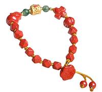 WUSHADEHANS Bracelet en Cristal, Amulette Pierre Naturelle cinabre Bracelet Pendentif éloigner Les Esprits Reiki Cristal