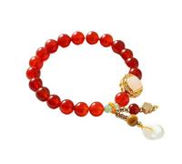 WUSHADEHANS Bracelet en Cristal, Boucle Charme Donut Pendentif Émail Stretch BeadedFéminité Argent Prospérité