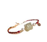 WUSHADEHANS Bracelet en Cristal, Bracelet à Breloques en Quartz d'agate Naturelle for Femmes, Agate Rouge de 6mm