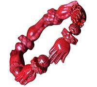 WUSHADEHANS Bracelet en Cristal, Bracelet cinabre en Pierre Naturelle de prospérité, for Main Bouddha, breloque, Perles prière, amulette