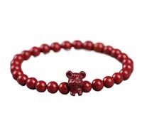 WUSHADEHANS Bracelet en Cristal, Bracelet Rouge en Cristal Naturel, Niveaux élevés de cinabre, Animaux du Zodiaque, équilibre à Breloques(Mouse)