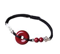 WUSHADEHANS Bracelet en Cristal, Harmony Boucle Charme Cinabre Balance Tressé Corde Rouge Argent Amulette