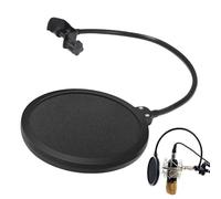 Wusideday Filtre Anti-Pop Microphone,Filtre Anti-Vent pour Microphone - Écran Anti-Vent À Double Couche pour Équipement Audio De Studio avec Bras Flexible pour Les Acteurs Et Les Animateurs