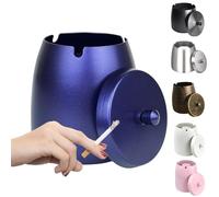 WUSIFIE Grand cendrier d'extérieur avec couvercle, cendrier pour terrasse extérieure, en acier inoxydable, coupe-vent, sans fumée, pour balcon, fumeur, cigare, décoration de bureau à domicile