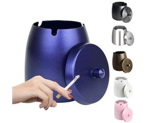 WUSIFIE Grand cendrier d'extérieur avec couvercle, cendrier pour terrasse extérieure, en acier inoxydable, coupe-vent, sans fumée, pour balcon, fumeur, cigare, décoration de bureau à domicile