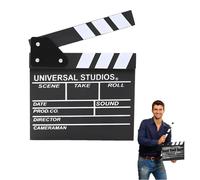 WUSJCOF 1 PCS Clap de Réalisateur Synchronous, Ardoise de Scène en Acrylique, Facile à Effacer, Clapperboard pour Films, Séries TV, Accessoires de Tournage, Publicités (20 x 20 cm) (Noir)