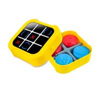 WUSJCOF 1 pcs Jeu de Morpion, Console de Jeu Électronique Portable Jeux de Voyage Portables Éducatif Jouets Fidget Jeu de Société de Puzzle Cadeau pour Enfants Adultes Tous Âges (Jaune)