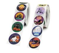 WUSJCOF 1000 Pièces Stickers Halloween Rouleau pour Enfants Stickers Halloween avec Citrouille Fantômes Chauve-souris Araignées Décorations pour Fête DIY Trick or Treat