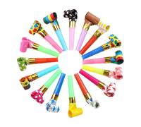 WUSJCOF 15 pièces trompettes de fête sifflets enfants, soufflets trompette de fête sifflet bruit (Multicolore)