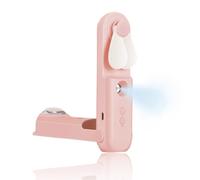 WUSJCOF 2-en-1 Mini ventilateur portable et silencieux, Ventilateur de poche, Petit ventilateur rechargeable par USB, Avec spray d'eau et câble de recharge USB, Écran LED, Pour femme et fille