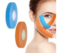 WUSJCOF 2 pièces Anti-Rides,V-Line Face Lift Patch, Autocollant Visage Invisible Instantané, Bande de Kinesiologie pour le Visage, Facial Patches, Face Tape (1.25cm*5m, 2 couleurs)