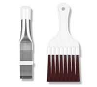 WUSJCOF 2 pièces Peigne pour Condenseur et Ailettes, Brosse en Acier Inoxydable, Fouet d'Aileron, Nettoyant Climatisation Maison, pour Évaporateur, Bobines de Réfrigérateur et Radiateur