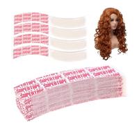 WUSJCOF 30 pièces Bande de colle pour perruque, Extra fort invisible adhésif, ruban adhésif imperméable invisible pour lace front tape, wig tape, lace wig, scotch (7.6 x 2.2 cm, Blanc)